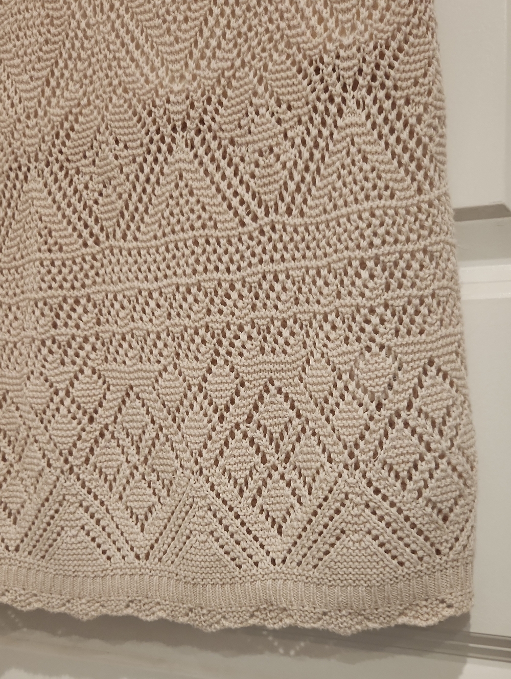 Freshman 1996 Neutral Cream Crochet Knit Midi Skirt Bohemian - Picture 3 of 8